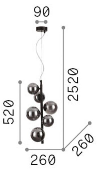 IDEAL LUX Lampa wisząca Perlage, mosiężny / złoty, salon / jadalnia, metal
