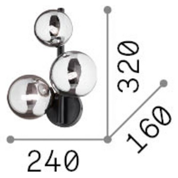 IDEAL LUX Kinkiet Perlage, mosiężny / złoty, salon / jadalnia, metal