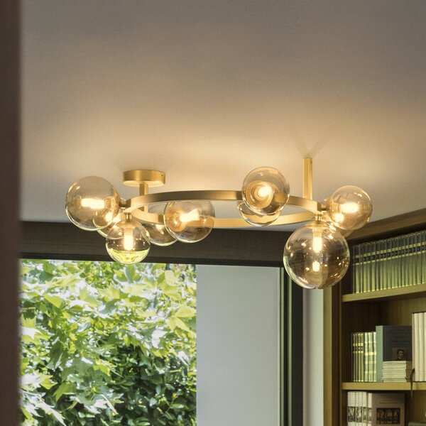 IDEAL LUX Lampa sufitowa Perlage, mosiężny / złoty, salon / jadalnia, metal
