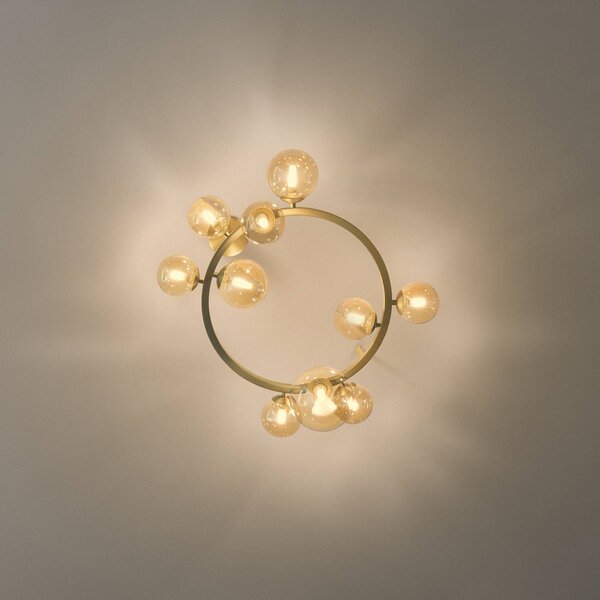IDEAL LUX Lampa sufitowa Perlage, mosiężny / złoty, salon / jadalnia, metal