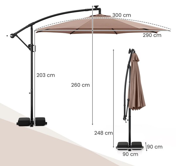 Parasol ogrodowy z LED