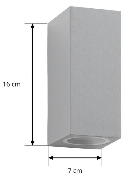 Kinkiet zewnętrzny Xava Lucande, możliwość ściemniania, aluminiowy / szary / cynkowy, aluminium, nowoczesny