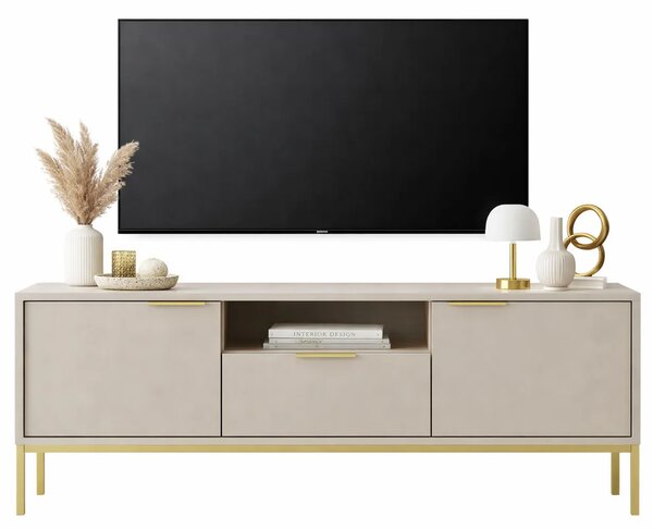 Szafka RTV na złotych nóżkach 135 cm kaszmir S1-G40