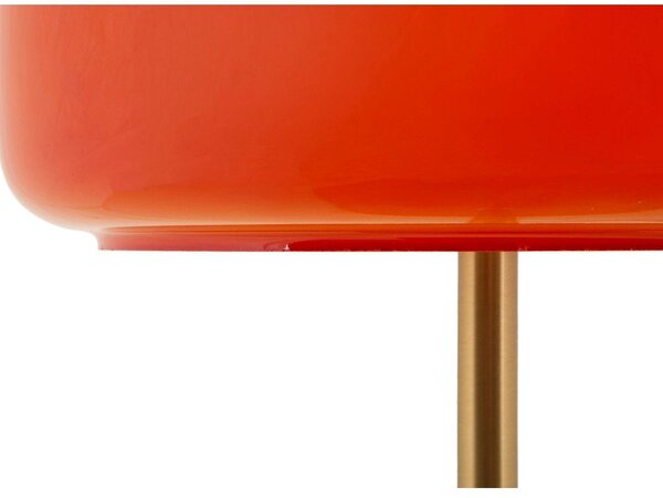 Pomarańczowa/w kolorze złota metalowa lampa stołowa ze szklanym kloszem (wysokość 53 cm) Oldy – Mauro Ferretti