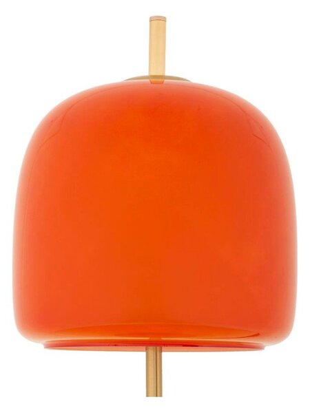 Pomarańczowa/w kolorze złota metalowa lampa stołowa ze szklanym kloszem (wysokość 53 cm) Oldy – Mauro Ferretti