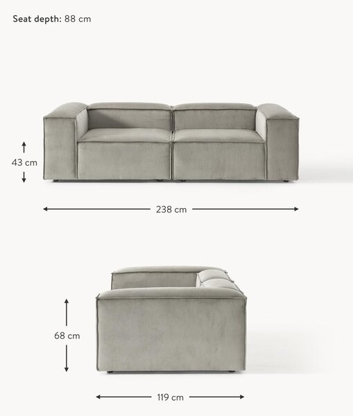 Sofa modułowa ze sztruksu Lennon (3-osobowa)