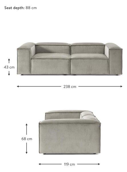 Sofa modułowa ze sztruksu Lennon (3-osobowa)