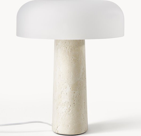 Lampa stołowa z trawertynową podstawą Carla