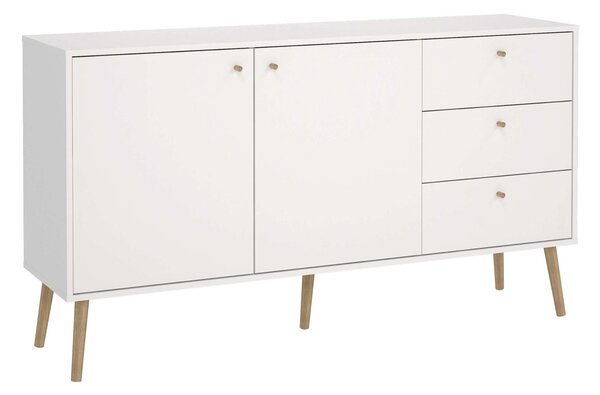 Duża biała komoda w skandynawskim stylu, 147 cm