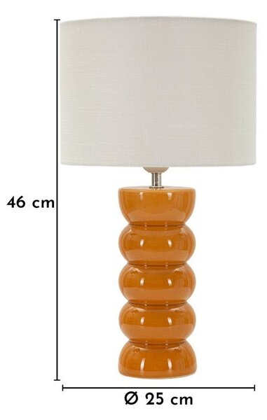 Musztardowa/biała lampa stołowa ceramiczna z tekstylnym kloszem (wysokość 46 cm) Torr – Mauro Ferretti