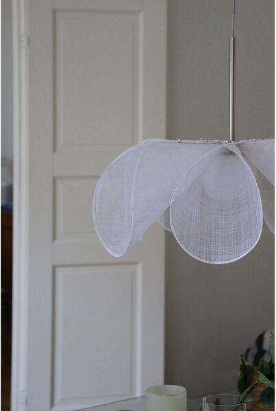 Biała lampa wisząca ze szklanym kloszem ø 75 cm Styrka – Markslöjd