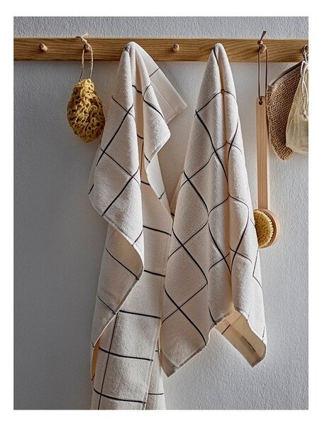 Ręcznik kąpielowy z bawełny organicznej frotte w kolorze kości słoniowej 70x140 cm Vista – Södahl
