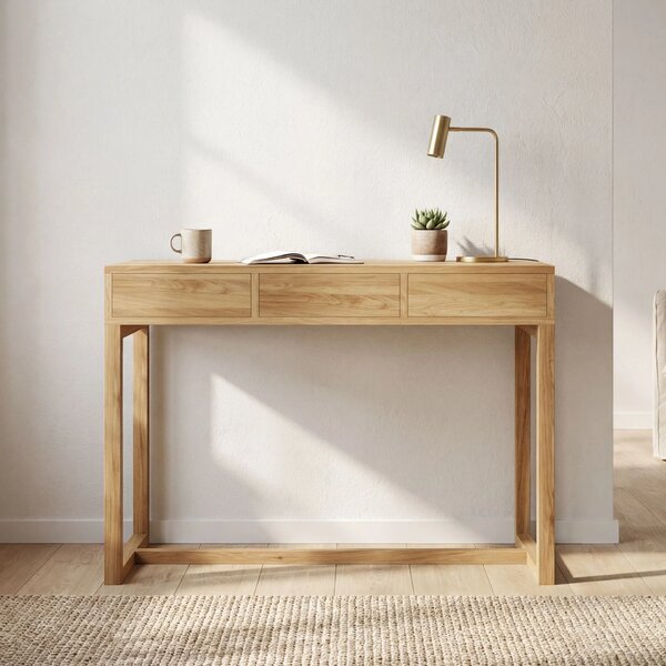 Biurko drewniane Easy Wood - solidne z szufladami do domu i biura