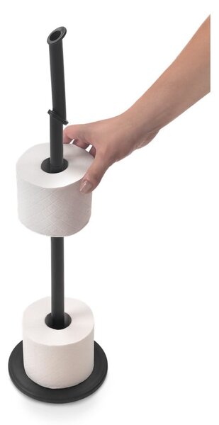 Stalowy stojak na papier toaletowy w kolorze matowej czerni Lava – Metaltex