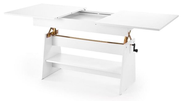 Biały ławostół rozkładany do salonu 120x70cm | Umeblowana.com