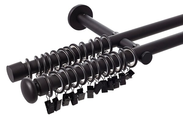Karnisz podwójny Modern black matt 160cm