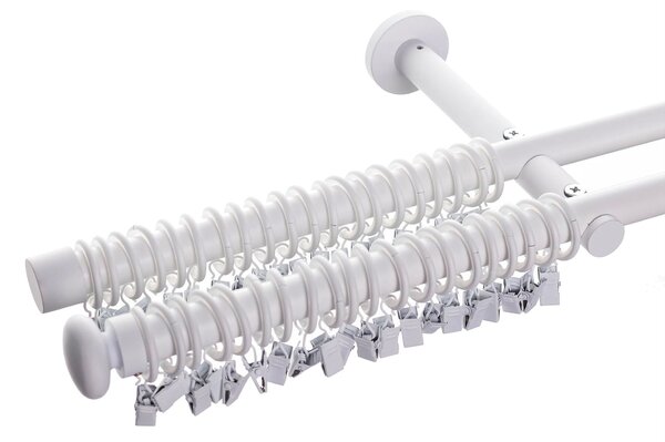 Karnisz podwójny Modern white matt 160cm