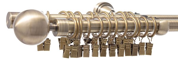 Karnisz podwójny Elegant antique brass 160cm