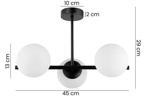 NOWOCZESNA LAMPA SUFITOWA WISZĄCA CZARNA LEDO W3