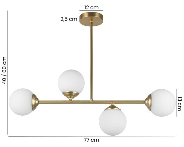 NOWOCZESNA LAMPA WISZĄCA SZCZOTKOWANE ZŁOTO FINO W4