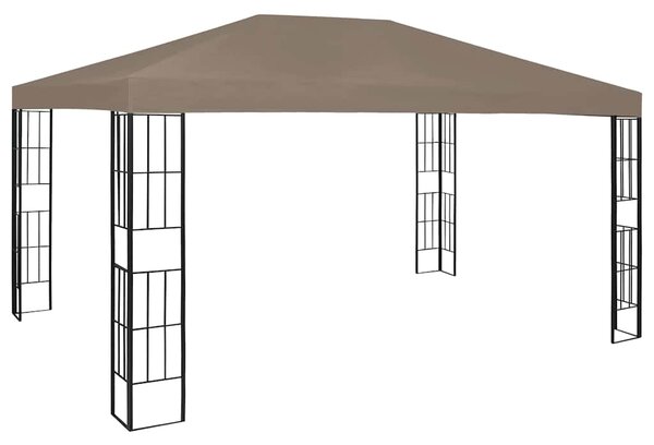 Altana ze sznurem lampek LED, 4x3 m, kolor taupe