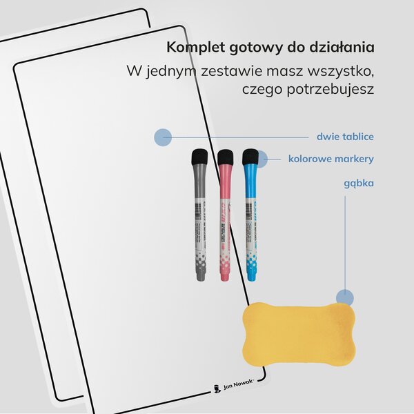 Flipchart magnetyczny duży, 400x800 mm, zestaw 2 szt: MAGNETO