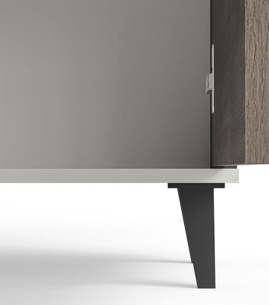 Elegancka duża komoda z półkami kaszmir/orzech | Umeblowana.com