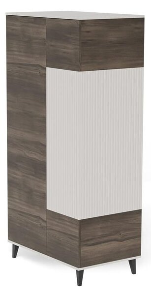 Elegancka szafa z półkami i drążkiem kaszmir/orzech | Umeblowana.com