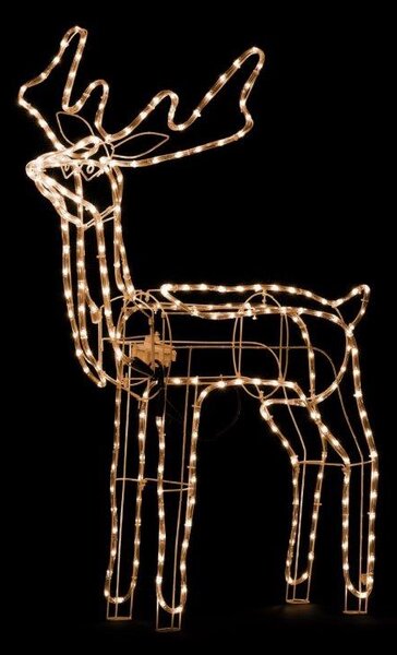 LED świecący renifer MEDIUM, 90 cm żółty