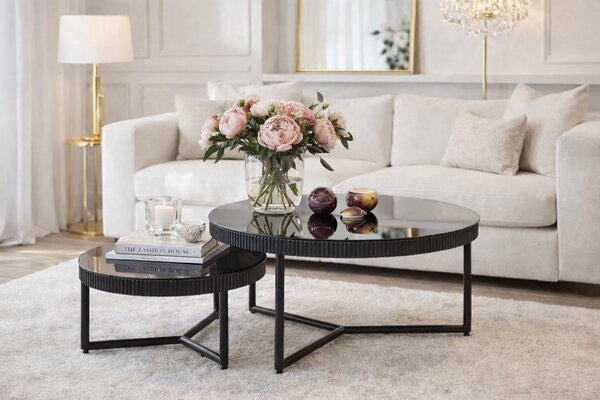Kompaktowa ława do salonu 60 cm czerń | Umeblowana.com