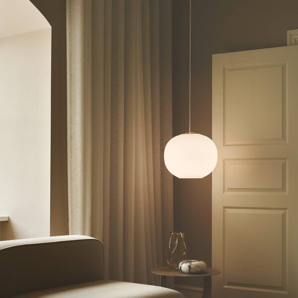 DFTP by Nordlux Lampa wisząca szklana Navone, możliwość ściemniania, biały / opal, salon / jadalnia, szkło