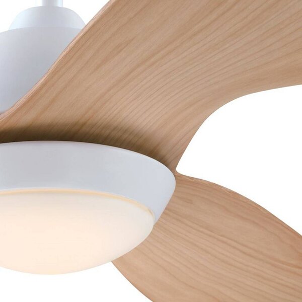 Westinghouse Wentylator sufitowy LED 7316140, DC, cichy, 132 cm, możliwość ściemniania, jasne drewno, salon / jadalnia, tworzywo sztuczne, nowoczesny