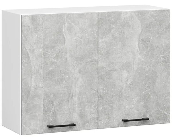 9-częściowy komplet narożnych mebli kuchennych biały + beton R2-N60