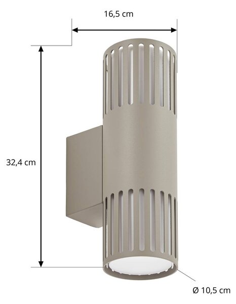 Kinkiet zewnętrzny Lurinda Lindby, możliwość ściemniania, aluminiowy / szary / cynkowy, metal, nowoczesny