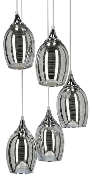 Srebrna szklana lampa wisząca - D147 G1-N34
