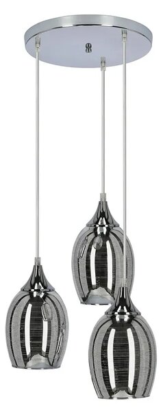Potrójna lampa wisząca z chromowanym kloszem - 12X D146 G6-S12