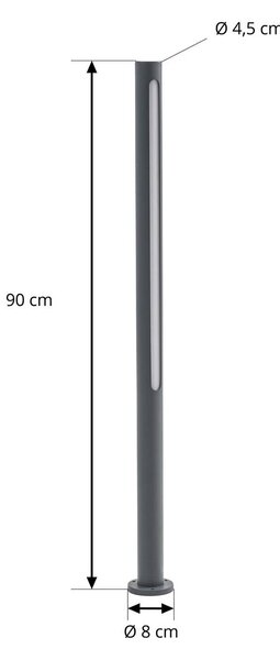Słupek oświetleniowy LED Liravel Lindby, czarny, aluminium, nowoczesny