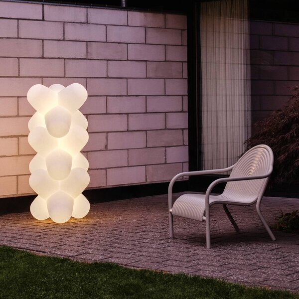 Tom Dixon Lampa stołowa LED JACK, biała, 58 x cm, IP65 możliwość ściemniania, biały / opal, salon / jadalnia, tworzywo sztuczne, design