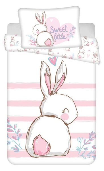 Bawełniana pościel do łóżeczka BUNNY SWEET biała Rozmiar pościeli: 40 x 60 cm | 100 x 135 cm