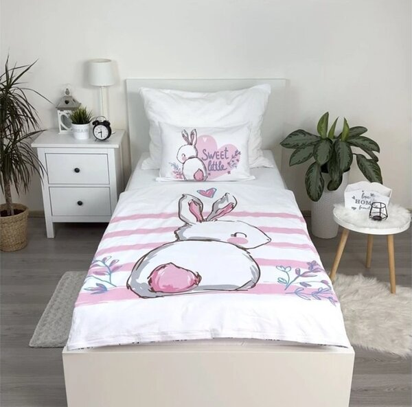 Bawełniana pościel do łóżeczka BUNNY SWEET biała Rozmiar pościeli: 40 x 60 cm | 100 x 135 cm