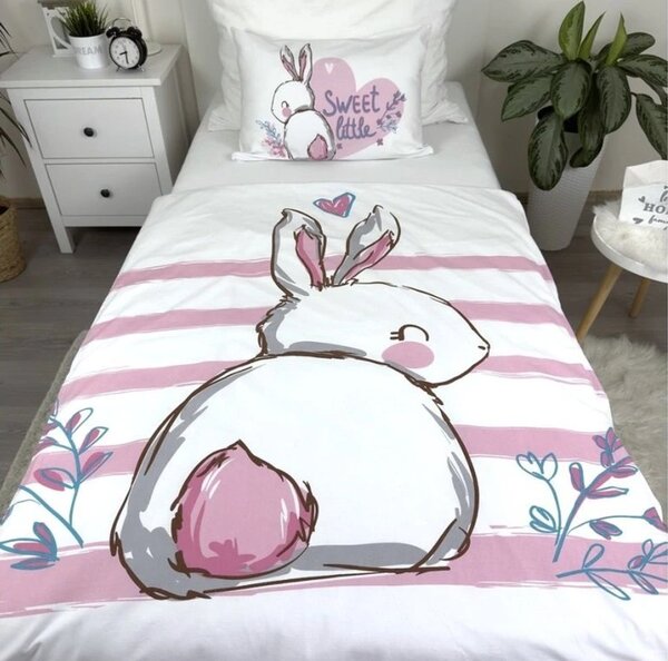 Bawełniana pościel do łóżeczka BUNNY SWEET biała Rozmiar pościeli: 40 x 60 cm | 100 x 135 cm