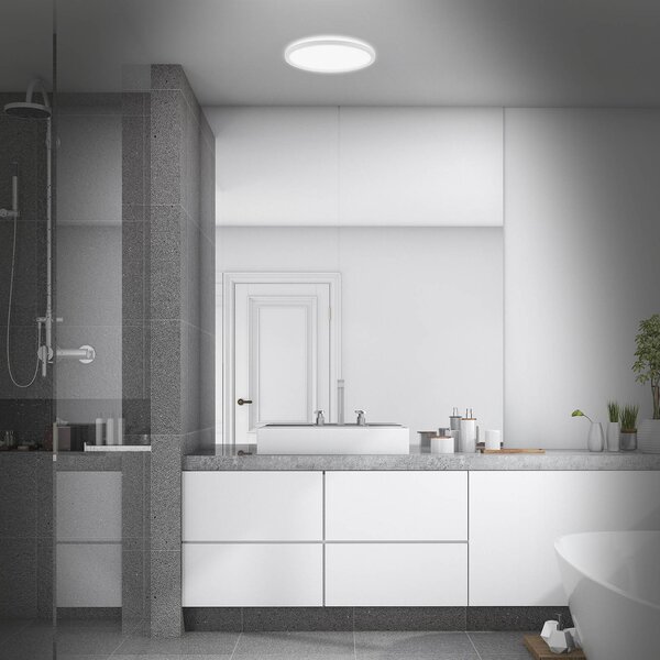 Briloner Lampa sufitowa Slim Drip, łazienka, tworzywo sztuczne