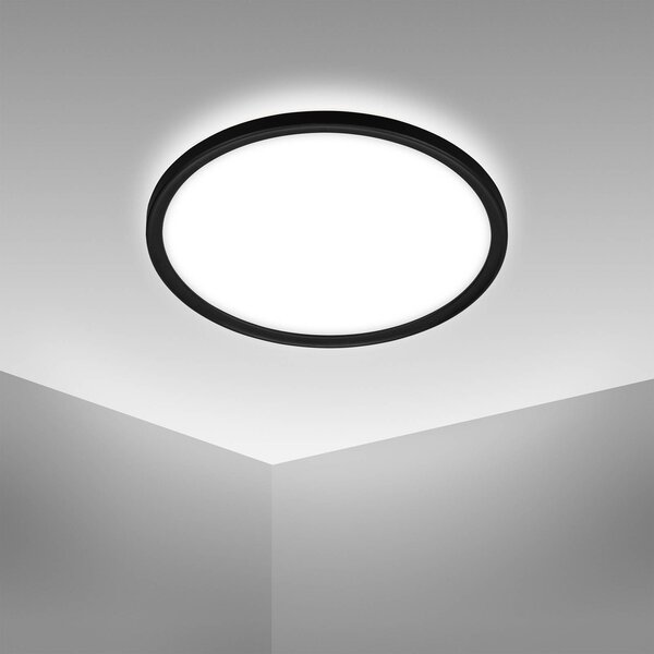 Briloner Lampa sufitowa Slim Drip, czarny, łazienka, tworzywo sztuczne