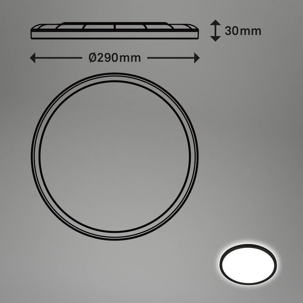 Briloner Plafon z czujnikiem ruchu Move Sensor, czarny, przedpokój, tworzywo sztuczne