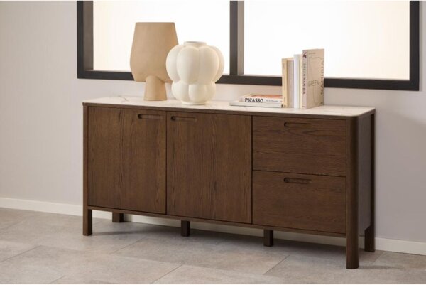 Kredens Southampton 160 cm, dąb dymiony i blat ceramiczny (24618)