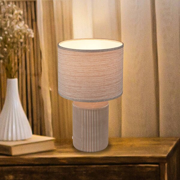 Briloner Lampa stołowa Ino, brązowy / rdzawy, salon / jadalnia, ceramika