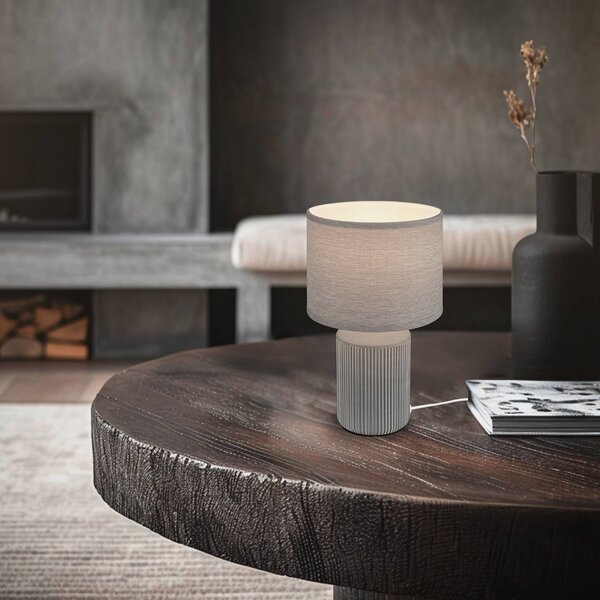 Briloner Lampa stołowa Ino, aluminiowy / szary / cynkowy, salon / jadalnia, ceramika