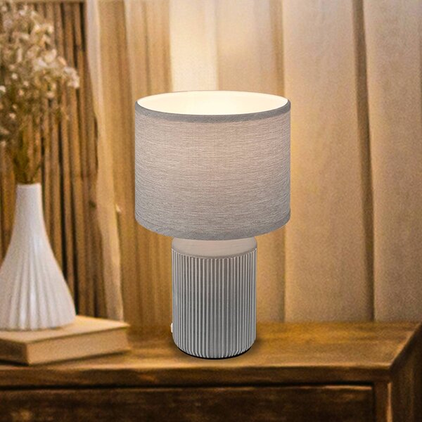 Briloner Lampa stołowa Ino, aluminiowy / szary / cynkowy, salon / jadalnia, ceramika