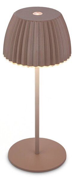 Briloner Lampa stołowa LED z akumulatorem Brilo unplugged Riffle, 20 cm, umbrasand możliwość ściemniania, brązowy / rdzawy, salon / jadalnia, metal