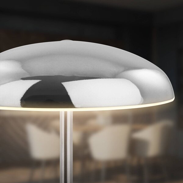 Briloner Lampa stołowa LED z akumulatorem Brilo unplugged Caxa 30 cm, chrom Caxa, możliwość ściemniania, chromowy / srebrny, salon / jadalnia, metal